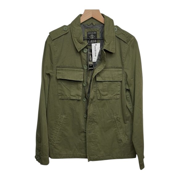 Indigo Star Men’s Military Field Jacket Olive Green Button/Zip Closure Size S - Picture 1 of 11